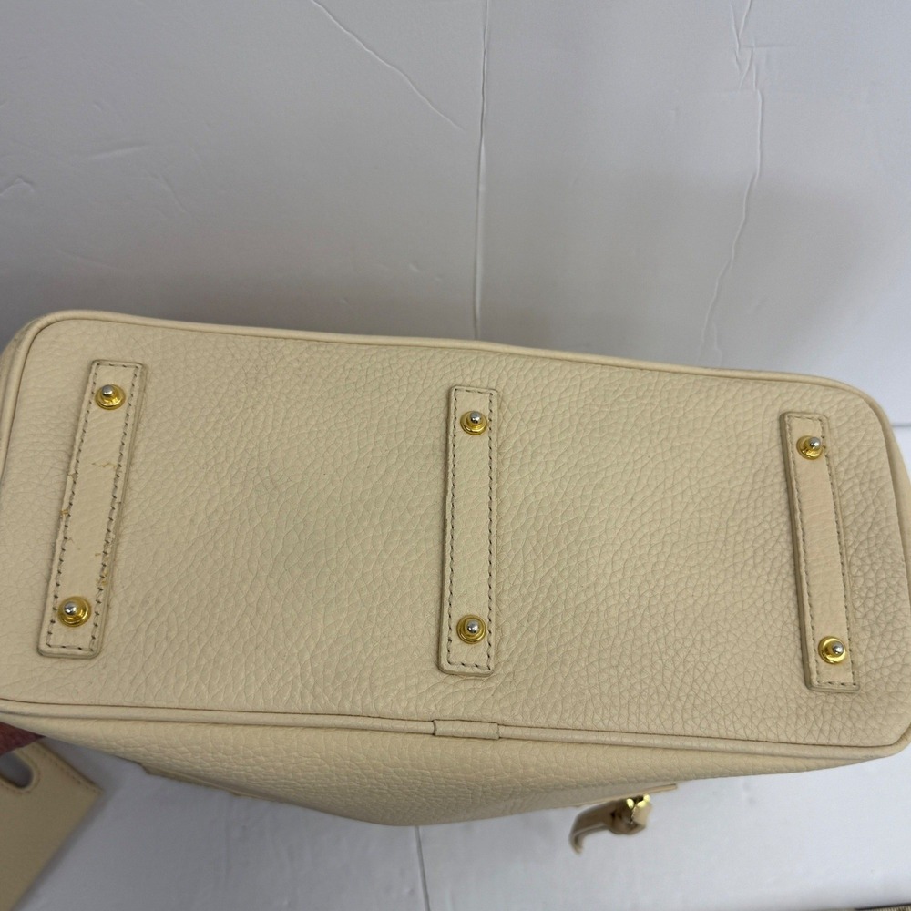 Dooney & Bourke Pebble Grain Tote Bag Womens Cream Leather Shoulder Bag - Picture 6 of 9